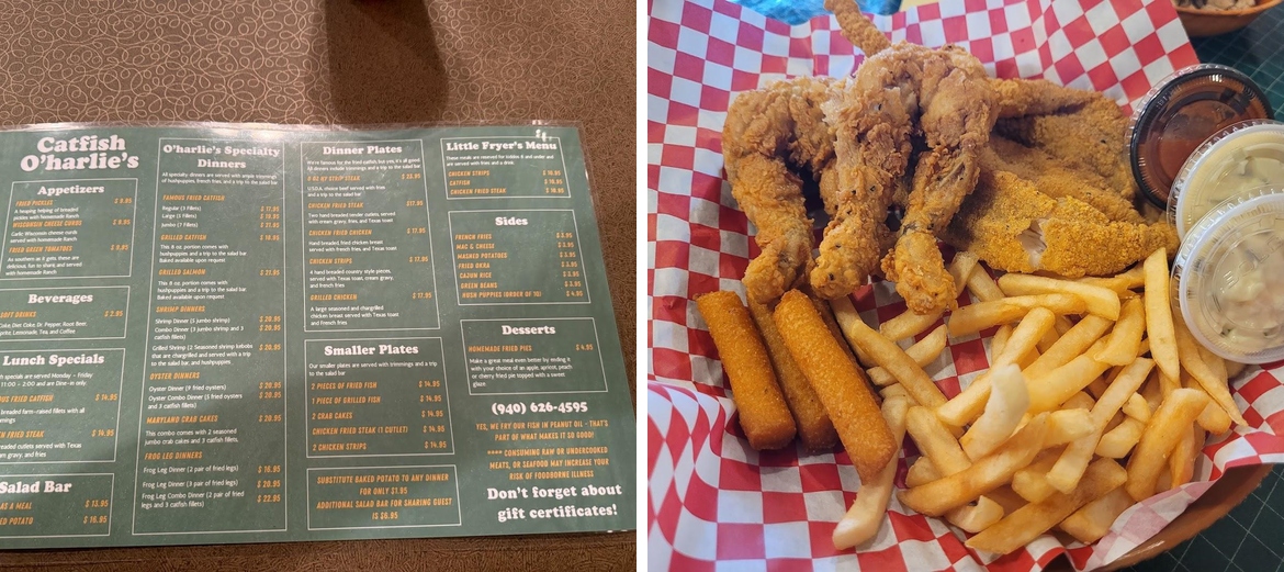 Catfish O'Harlies Menu