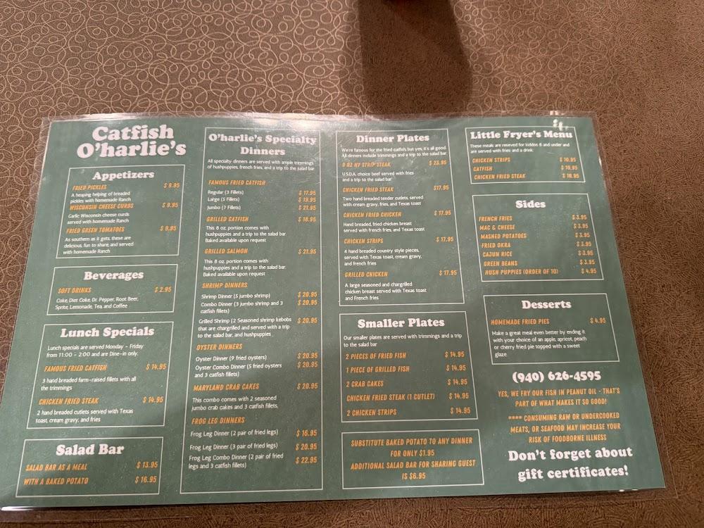 Catfish O'Harlies Menu image 1
