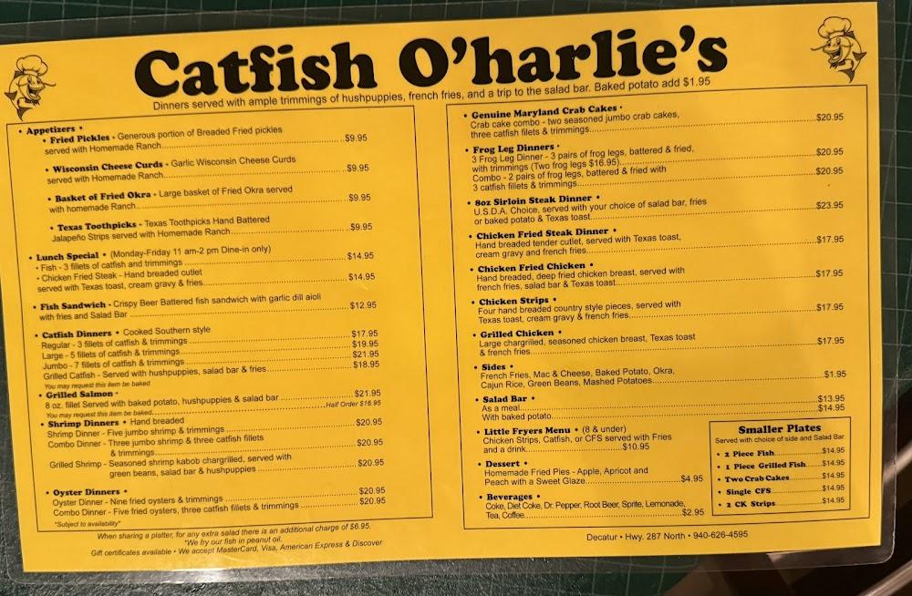 Catfish O'Harlies Menu image 2