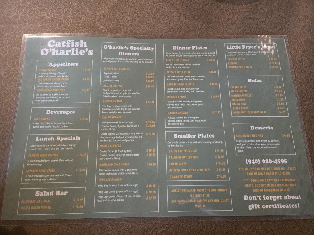 Catfish O'Harlies Menu image 3